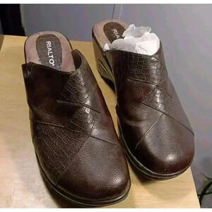 Rialto Size‎ 9 Ladies Fsux Leather Wrap Slip-On Clogs